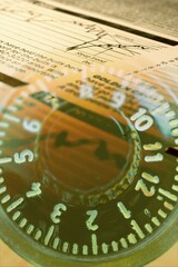 Composite of stock page and combination lock