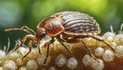 Fototapeta premium Animals, symbol, close-up of a bed bug, house bug, Cimex lectularis, AI-generated, AI generated