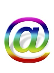 At sign, symbol casting a shadow, graphic