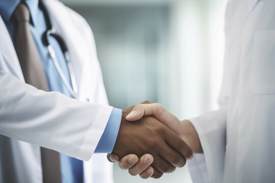 Handschake between doctors. KI generiert, generiert, AI generated