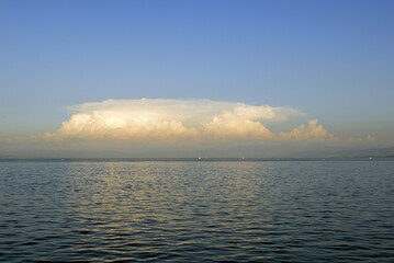 A thundercloud (Cumulonimbus) over the lake-constance, Baden Wuerttemberg, Germany, Europe., Europe