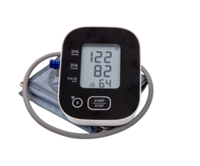 Digital Blood Pressure Monitor isolated on white, transparent