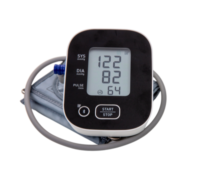 Digital Blood Pressure Monitor isolated on white, transparent - Powered by Adobe