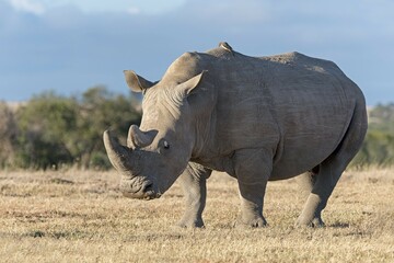 Fototapeta premium White Rhinoceros (Ceratotherium simum), Ol Pejeta Reserve, Kenya, Africa