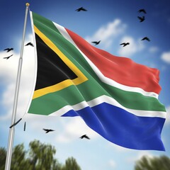 Flag of South Africa, This is a computer generated and 3d rendered image