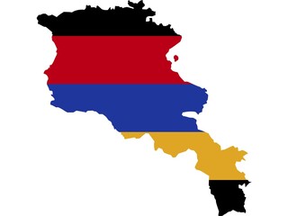 Flag in form form of the geographical country Armenia