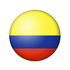 Fototapeta premium The Colombian flag. Round matte icon. Isolated on white background