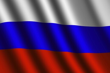 The Russian flag flying in the wind