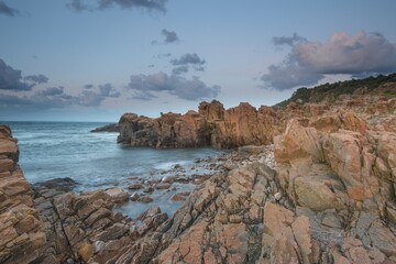 Evening mood, Hovs Hallar coastline, nature reserve, Bj&auml;rehalv&ouml;n Peninsula, B&aring;stad, Scania, Sweden, Europe