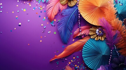 Vibrant Carnival Feathers Celebration Decor