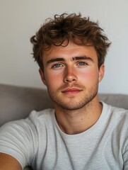 Obraz premium Bearded Man with Tattoo Sleeves