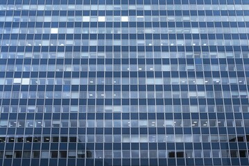 Modern glass facade of an office building, Erlangen, Middle Franconia, Bavaria, Germany, Europe