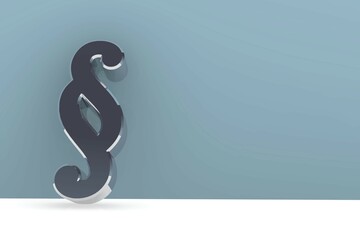 Shiny paragraph icon on a wall with space for text on the right side