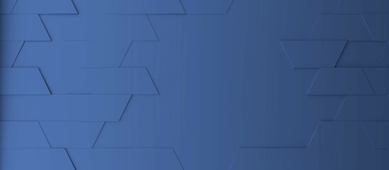 Abstract modern classic blue trapezoid background, 3d rendering