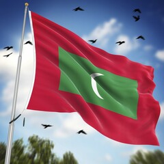 Flag of Maldives, This is a computer generated and 3d rendered image