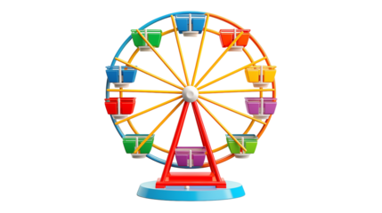 Colorful Ferris Wheel Amusement Park Ride Illustration Funfair Carnival Festive Entertainment