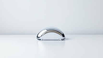 Reflective Chrome Object on White Surface