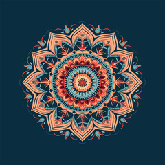 Sophisticated Mandala with Golden Arabesque and Floral Embellishments