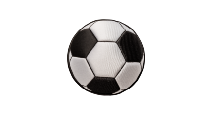 Close up shot of a classic black and white soccer ball ideal for sports websites marketing materials or game design assets  High resolution image perfect for print and digital use  Download now