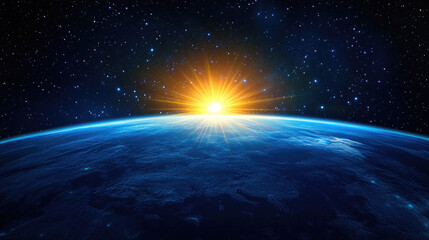 Fototapeta premium Breathtaking Sunrise Over Earth from Space