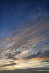 Fleecy clouds, altocumulus, in the evening sky, Germany, Europe