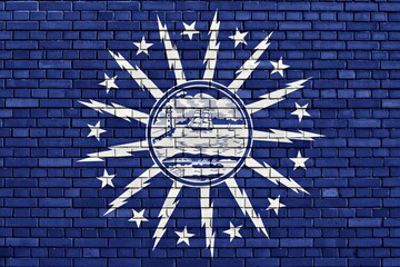 Flag of Buffalo painted on brick wall