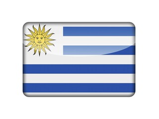 Fototapeta premium The Uruguayan flag in the form of a glossy icon