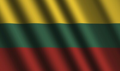 The Lithuanian flag flying in the wind