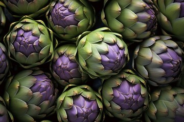 Fototapeta premium Close up of many artichokes. KI generiert, generiert, AI generated