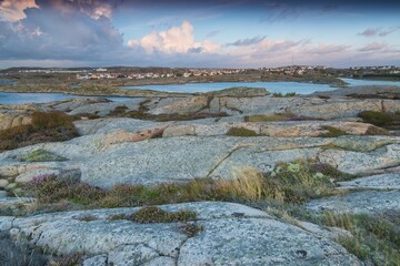 Rocks, evening atmosphere at the coast, near Smögen, Bohuslän province, Västra Götaland County, Sweden, Europe