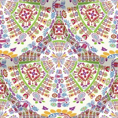 Seamless pattern design inspired by traditional Hungarian embroidery