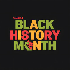 Fototapeta premium Black History Month Poster Banner Icon Social Media