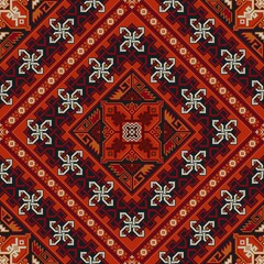 Traditional Georgian folk art embroidery vector pattern