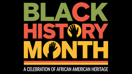 Naklejka premium Black History Month Poster Banner Icon Social Media