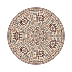 Circular pattern in traditional Palestinian style, vector design element