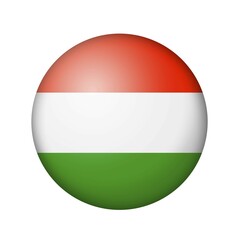 The Hungarian flag. Round matte icon. Isolated on white background