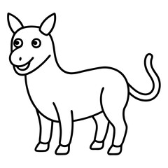 funny animal line art vector illustration