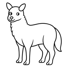 funny animal line art vector illustration