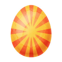 Obraz premium Orange Yellow Watercolor Easter Egg Sunburst Design Festive Spring Holiday Decoration art retro 