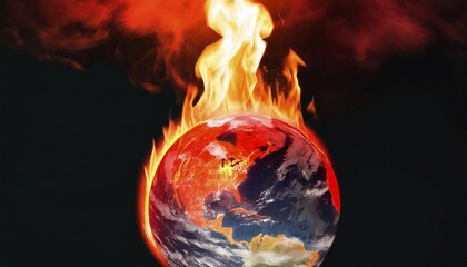 Symbolic image. Climate change, global warming, the environmental catastrophe caused by global warming, AI generated