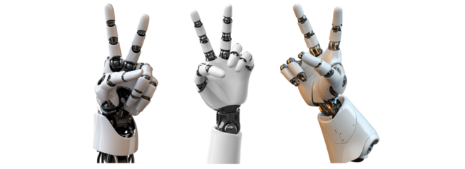 robot hand isolated on transparent background