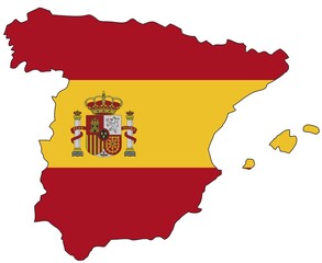 Spain, flag, outline, Europe