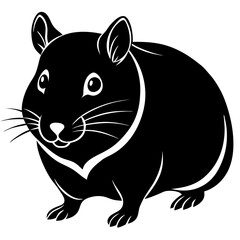 hamster silhouette vector illustration 