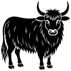yak silhouette vector illustration 