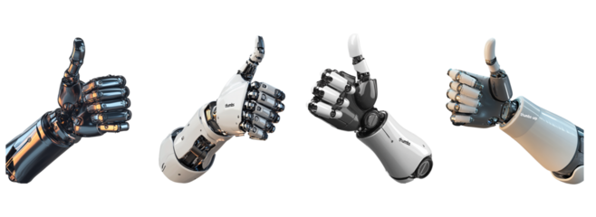 robot hand isolated on transparent background