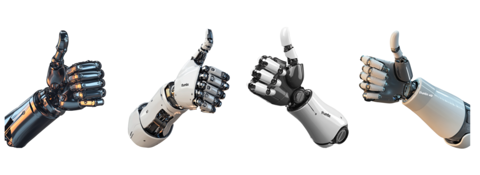 robot hand isolated on transparent background