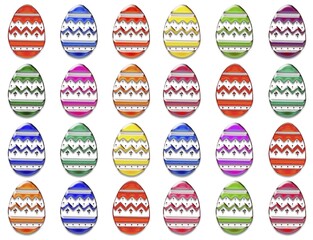 Colourful easter eggs in a row, pattern, graphic