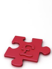 Obraz premium Puzzle piece with a pound symbol