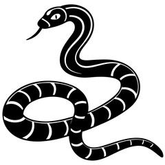 Naklejka premium snibber python silhouette vector illustration 