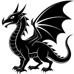 quibberdragon silhouette vector illustration 